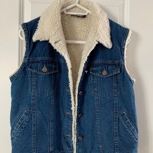 Ladies Sherpa Denim Vest